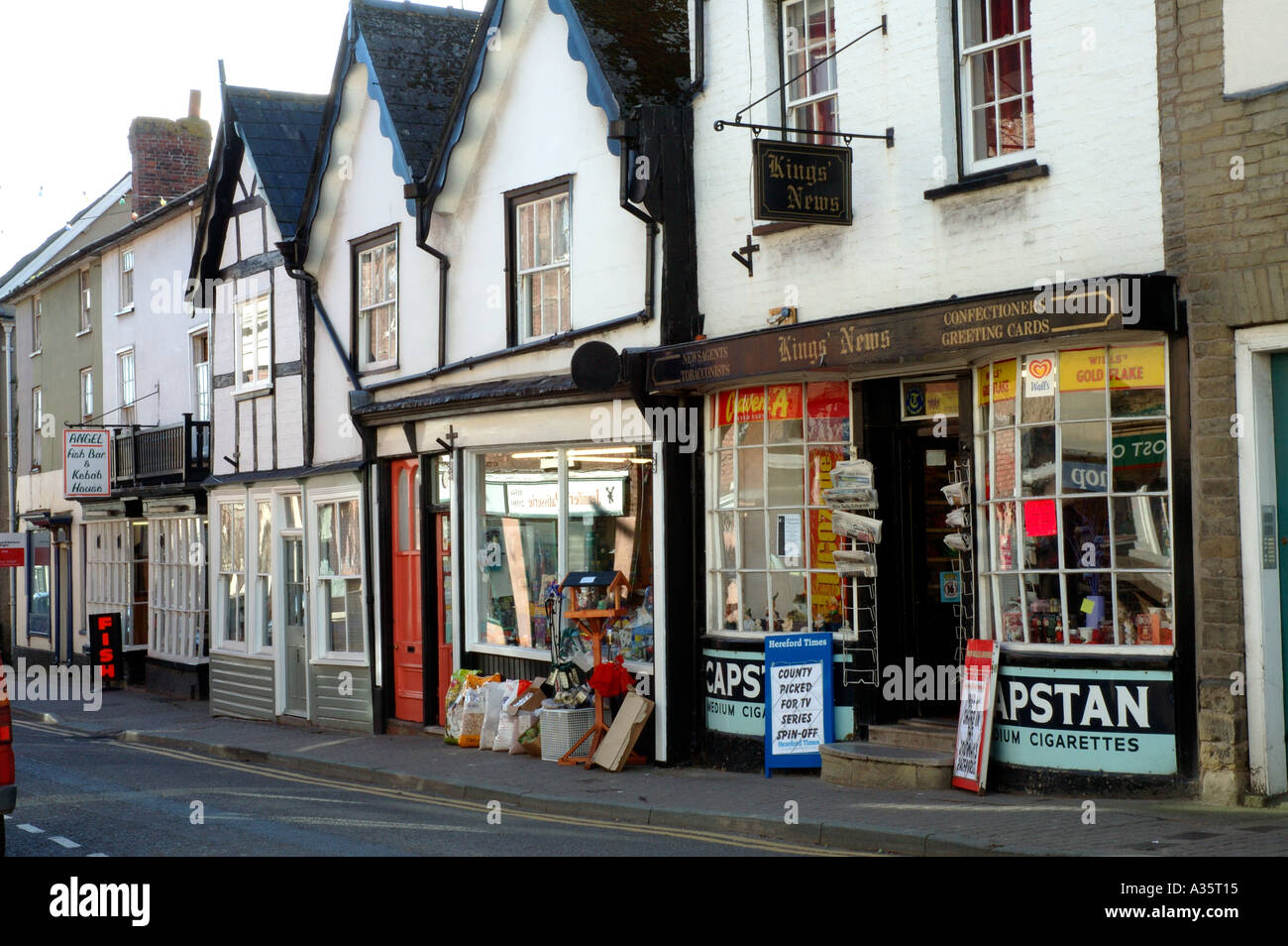 Shops Kington Herefordshire England Stock Photo Alamy