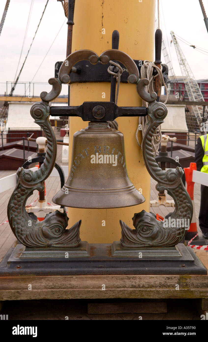 Ships bell on the SS Great Britain built by Victorian engineer Isambard