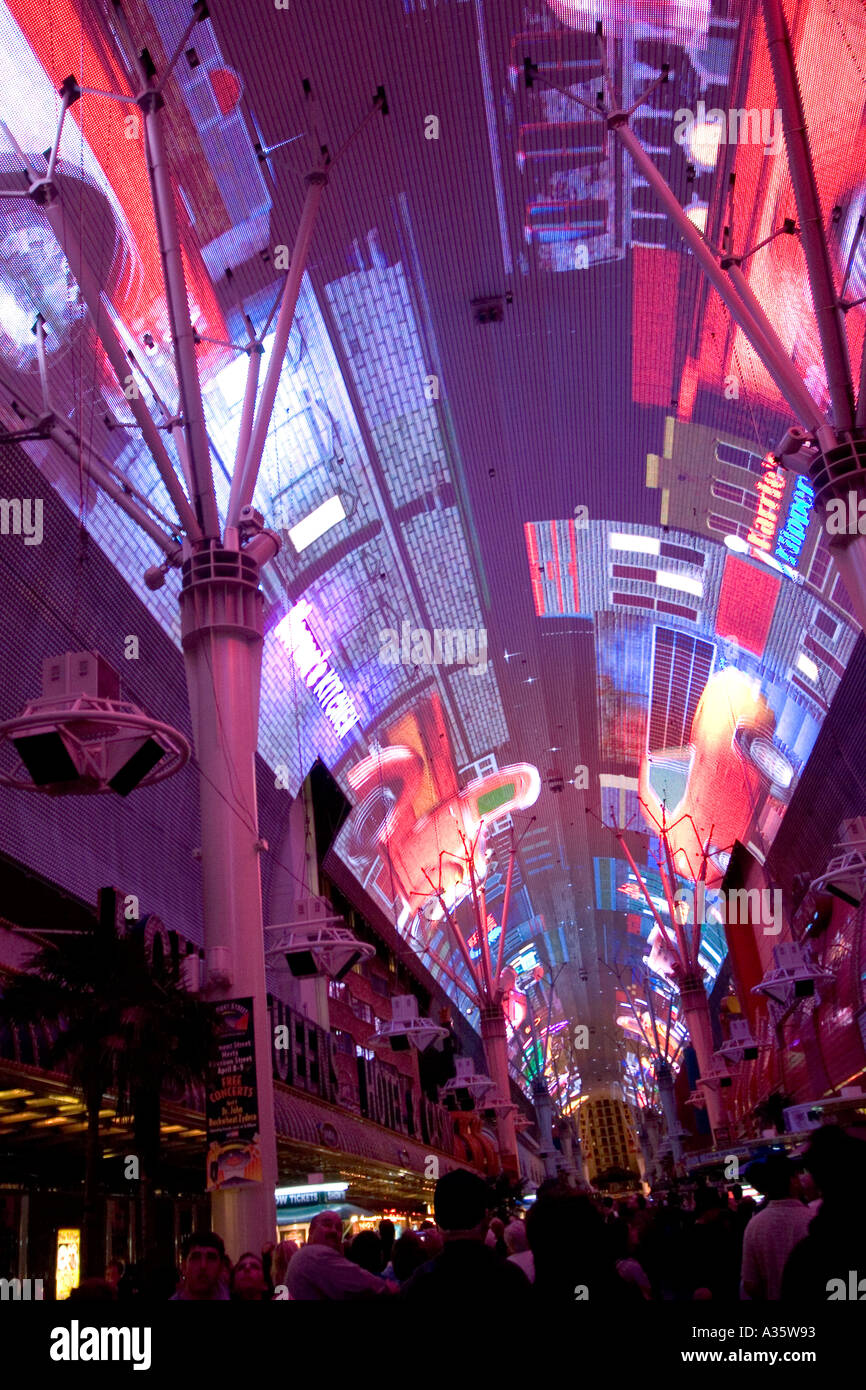 Fantastic light show at The old strip Freemont Street Las Vegas Nevada