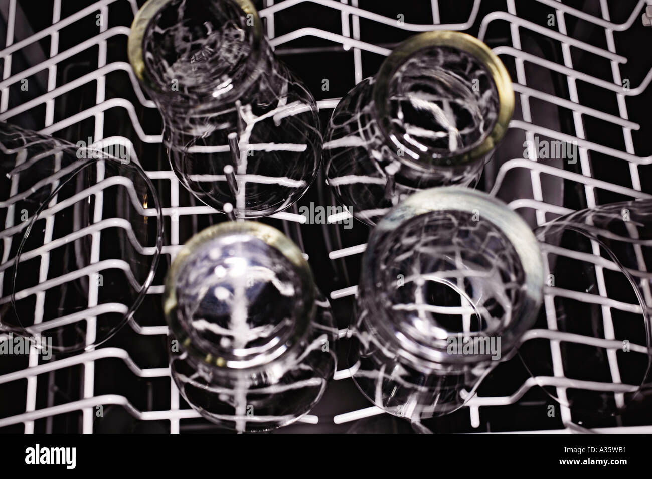 Glasses In Dishwasher Stock Photo Alamy