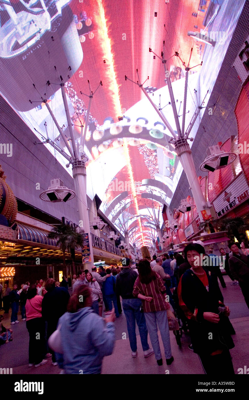 Fantastic light show at The old strip Freemont Street Las Vegas Nevada