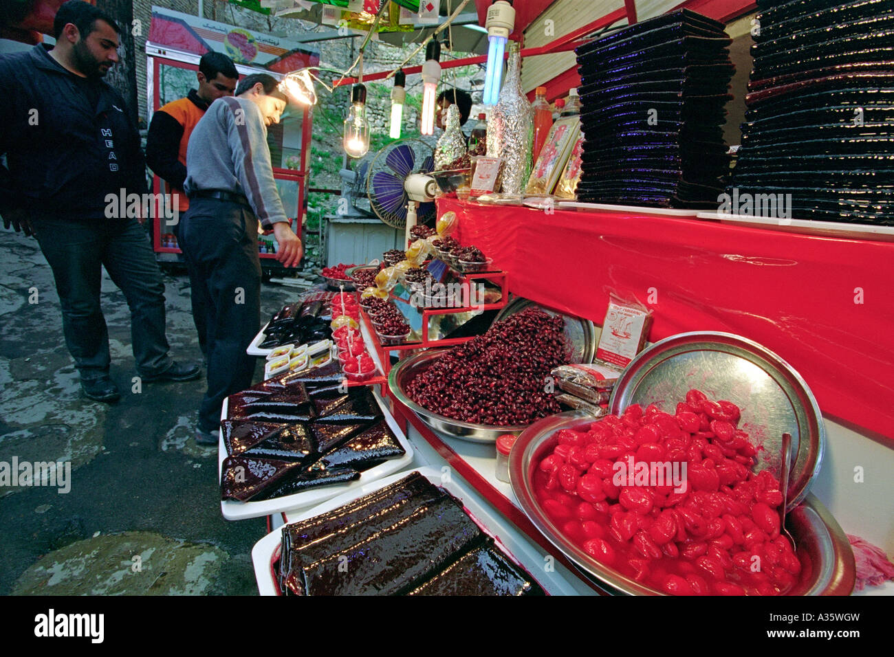 Dried fruit for sale on the trail to the top of Mount Damavand, near