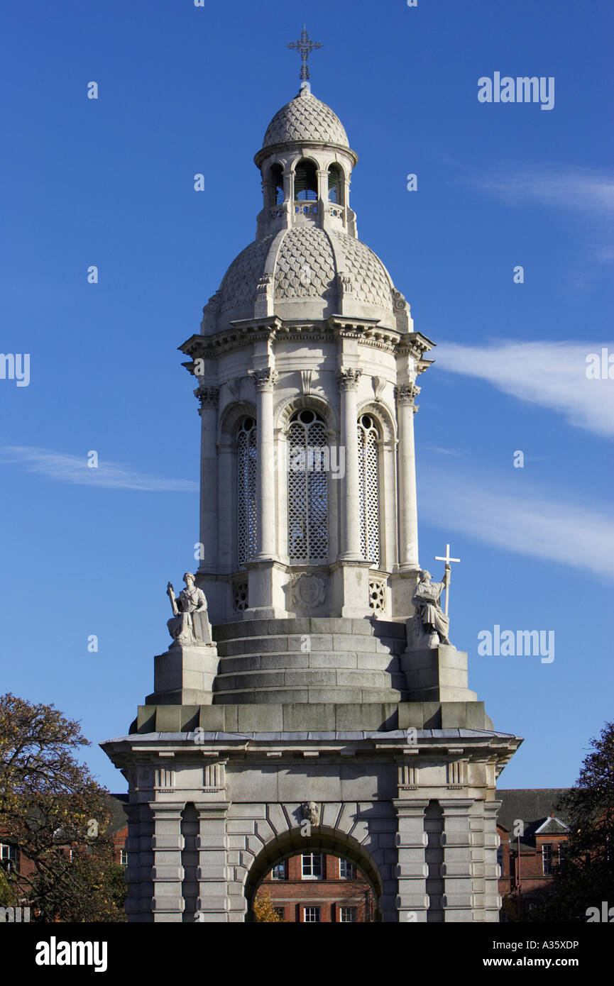 The Campanile tower donated by Lord Beresford Archbishop of Armagh inside Trinity College Dublin University of Dublin Stock Photo