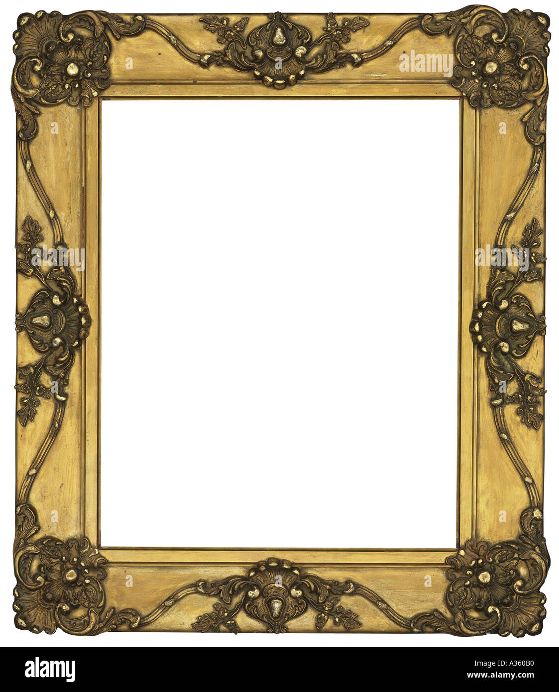A vertical gold gilded rectangular decorative ornate antique frame ...