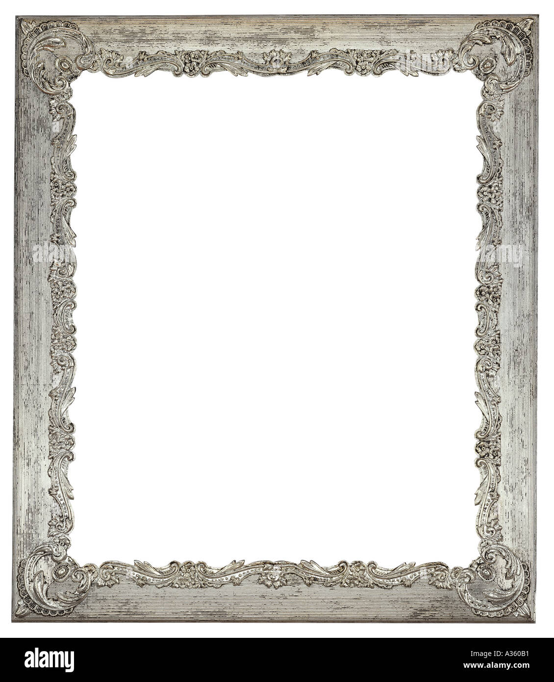 A vertical silver tarnished rectangular decorative ornate antique Stock Photo 221361 Alamy