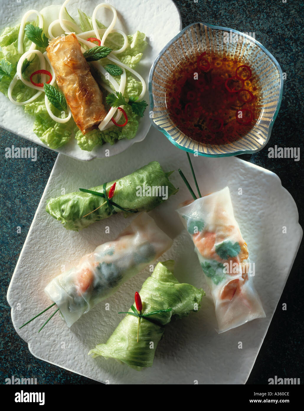 assorted-spring-rolls-stock-photo-alamy