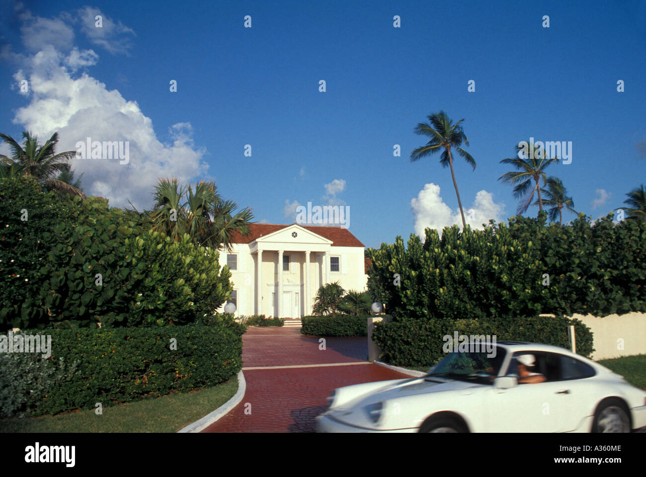 Palm Beach Florida Ocean Boulevard mansion Stock Photo - Alamy