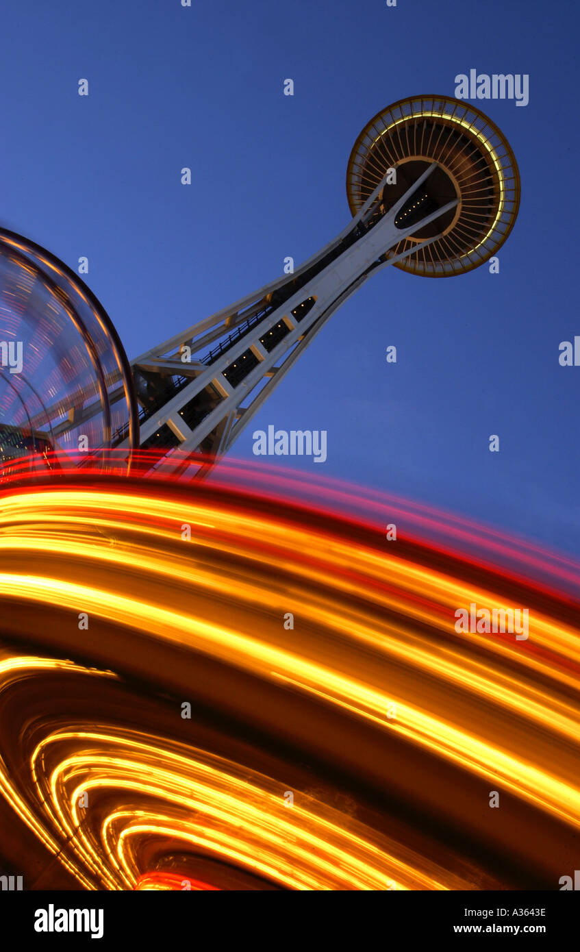 Seattle Washington Space Needle Carnival Stock Photo Alamy