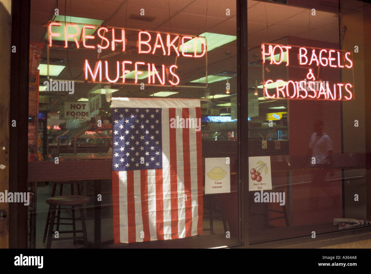 window of Champ muffin shop Stock Photo Alamy