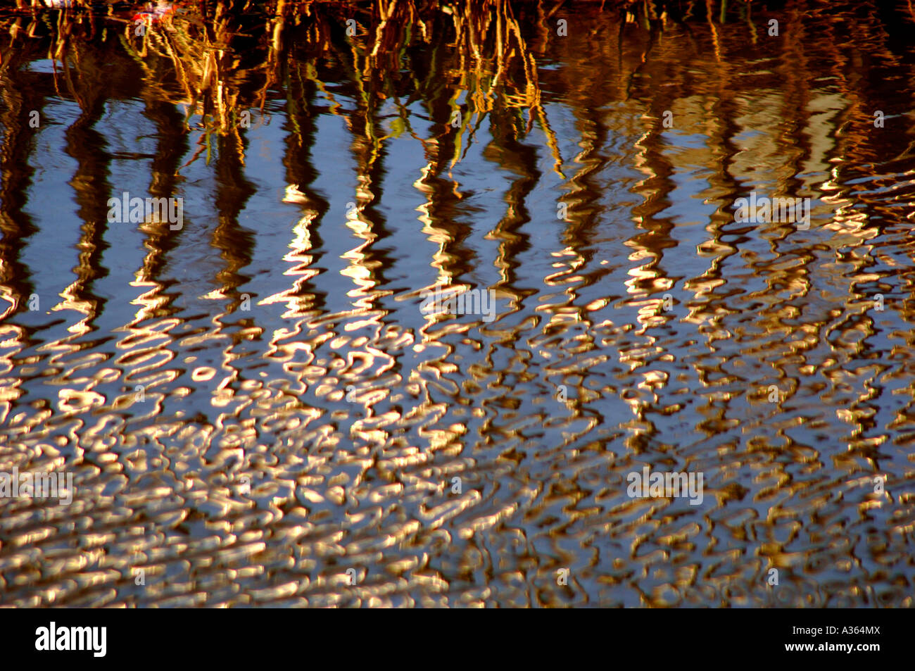 Abstract Water Reflections In The Cauldon Canal Stock Photo - Alamy