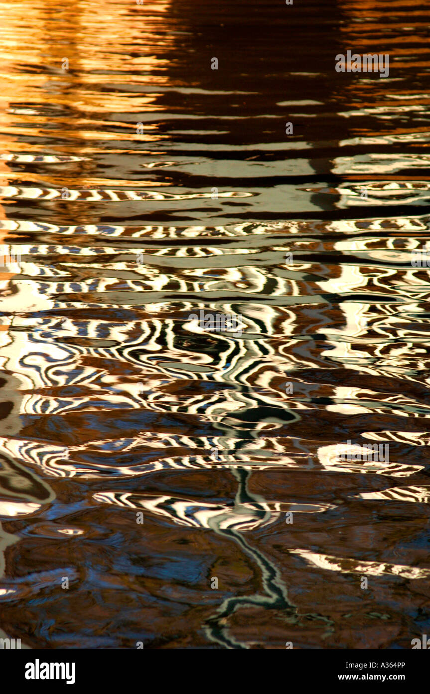 Abstract Water Reflections In The Cauldon Canal Stock Photo - Alamy