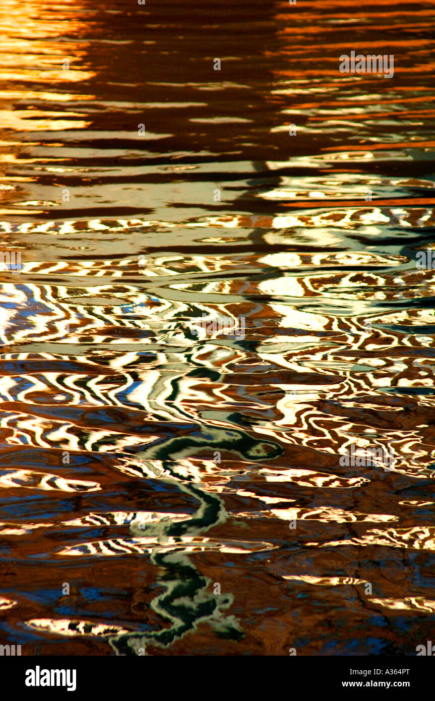 Abstract Water Reflections In The Cauldon Canal Stock Photo - Alamy