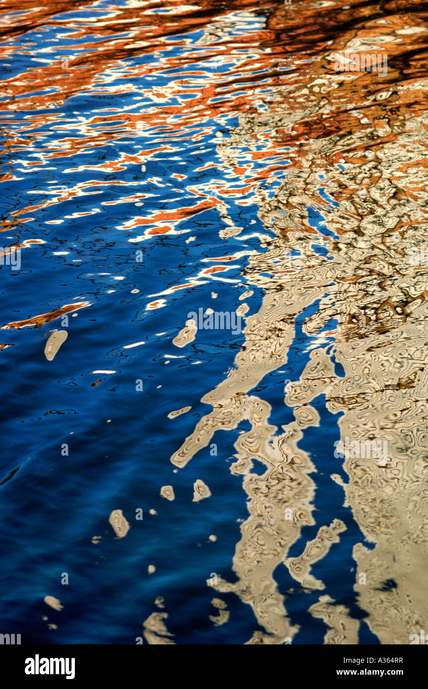 Abstract Water Reflections In The Cauldon Canal Stock Photo - Alamy