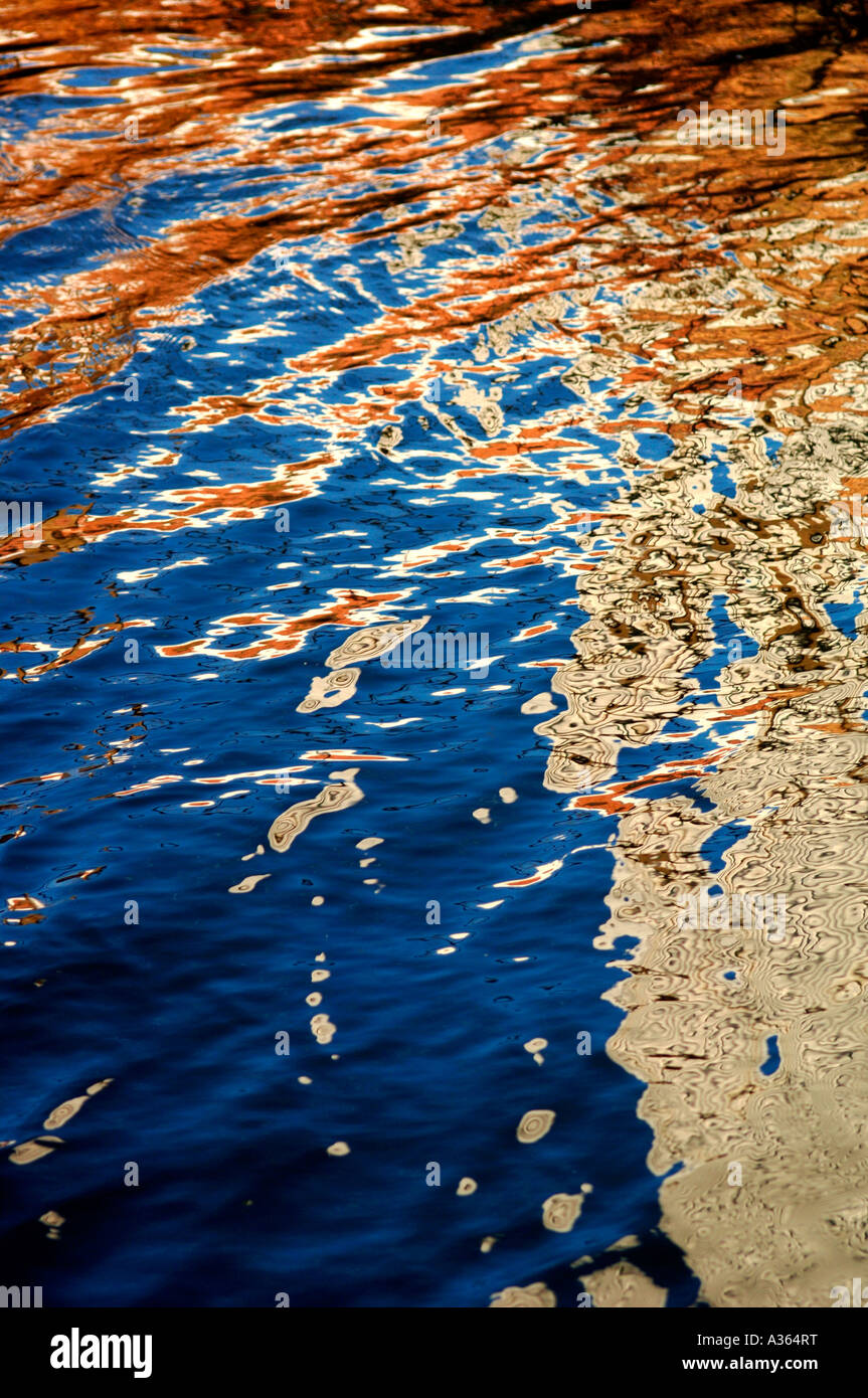 Abstract Water Reflections In The Cauldon Canal Stock Photo - Alamy