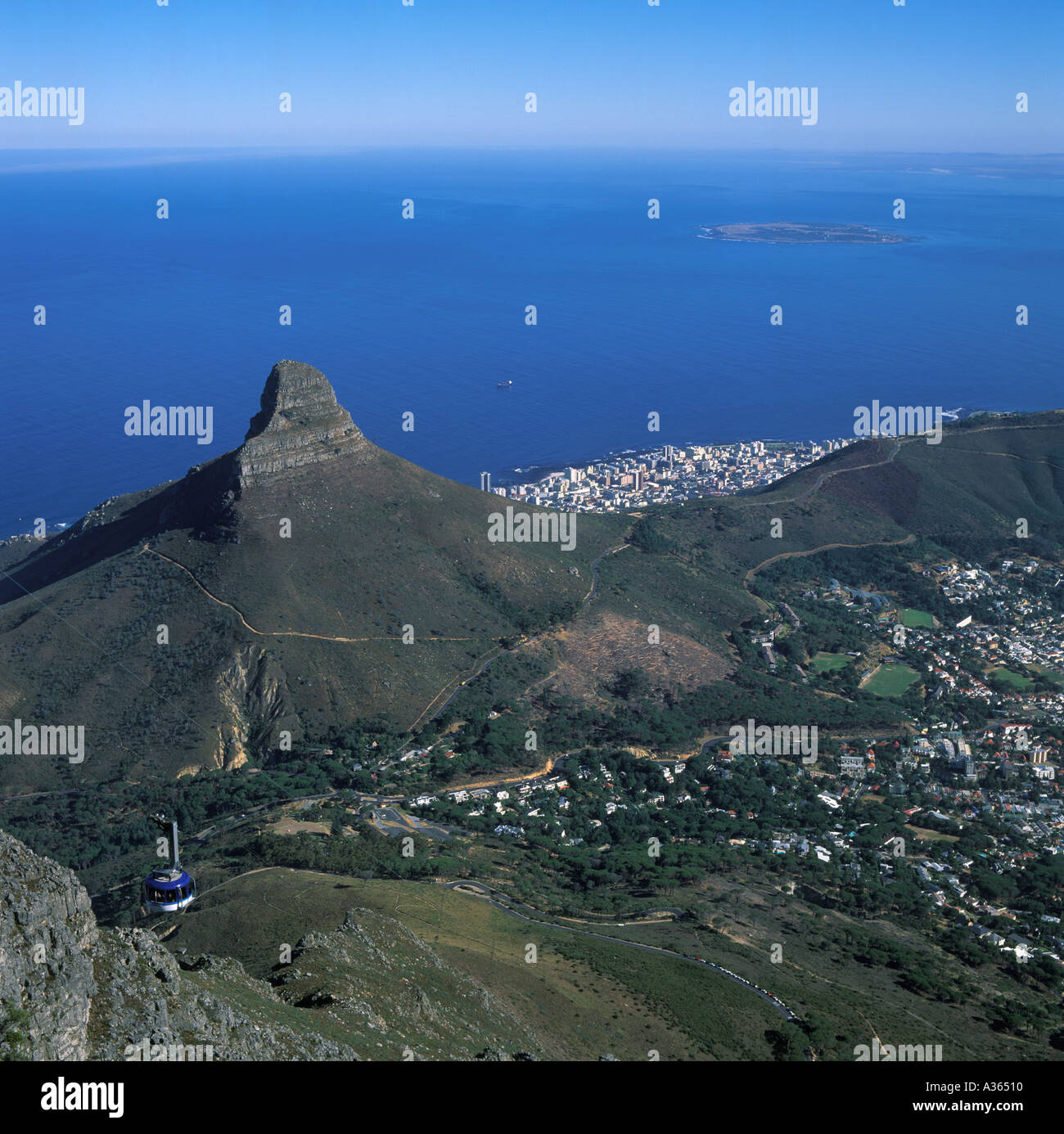 Lions Head Cape Town and Cable Car in South Africa Stock Photo - Alamy