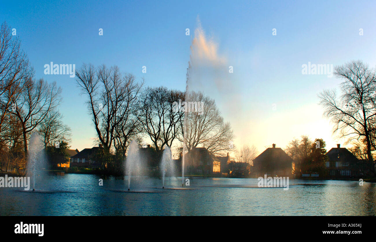 A Set Of Decorative Fountains, Located In Hanley Park, In StokeOn