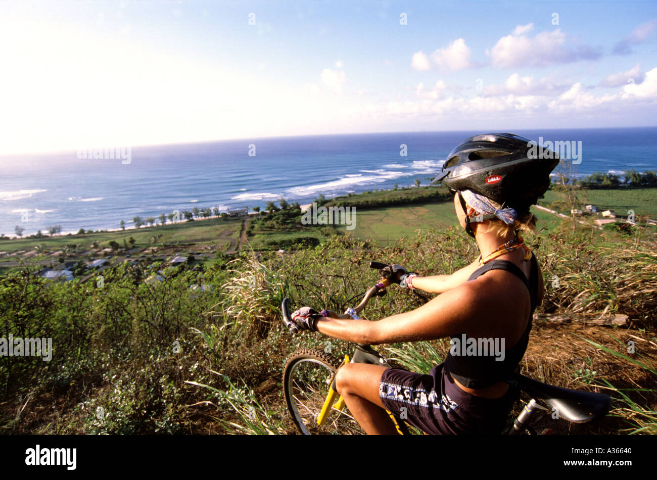 Mountain biking in Hawaii Stock Photo Alamy