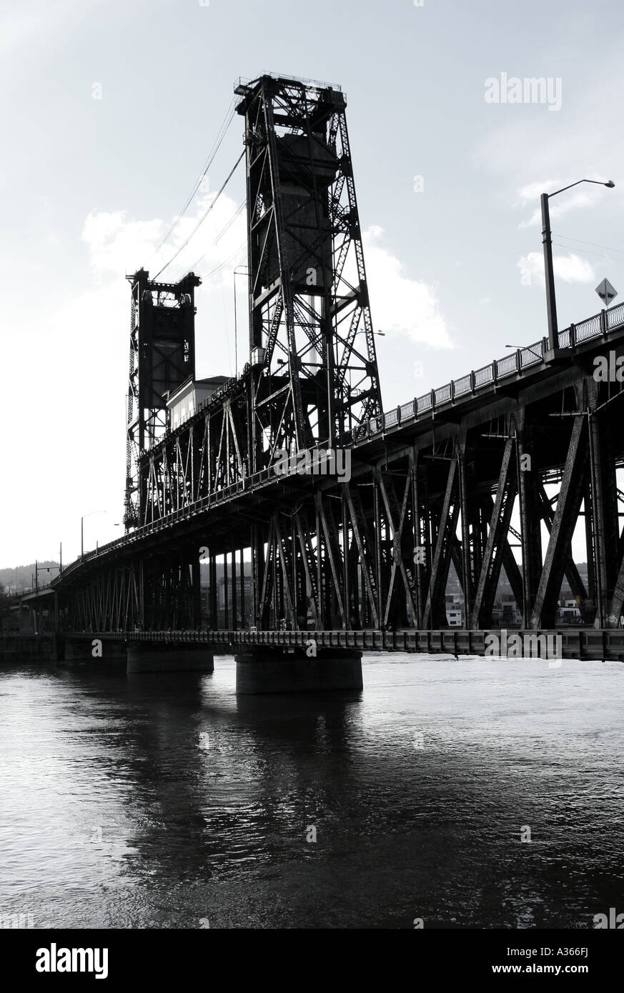 Steel Bridge B/W Stock Photo - Alamy