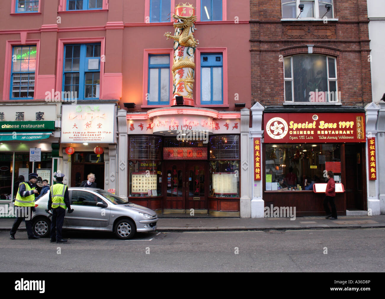 Restaurants at Chinatown London 2006 Stock Photo