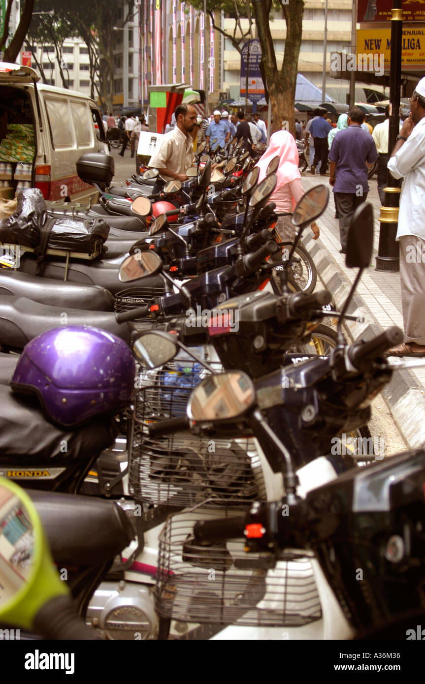 Malaysia Kuala Lumpur Street Parking Motor Scooters Stock Photo Alamy