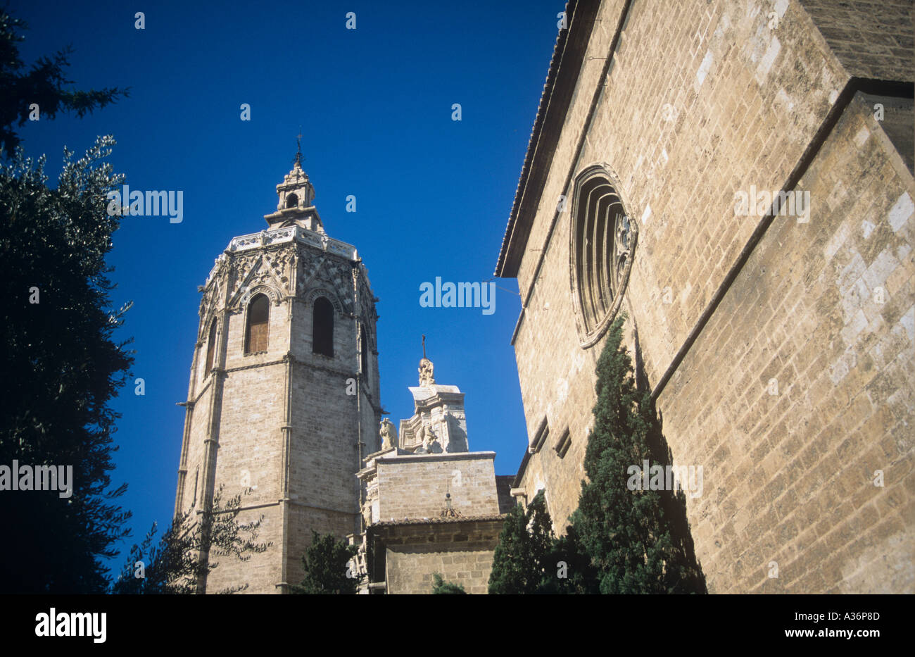Miguelete belltower of Valencia cathedral Spain Stock Photo