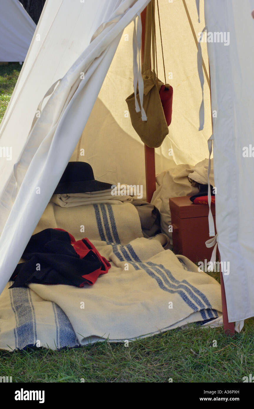 British army tent Revolutionary War reenactment at Yorktown battlefield