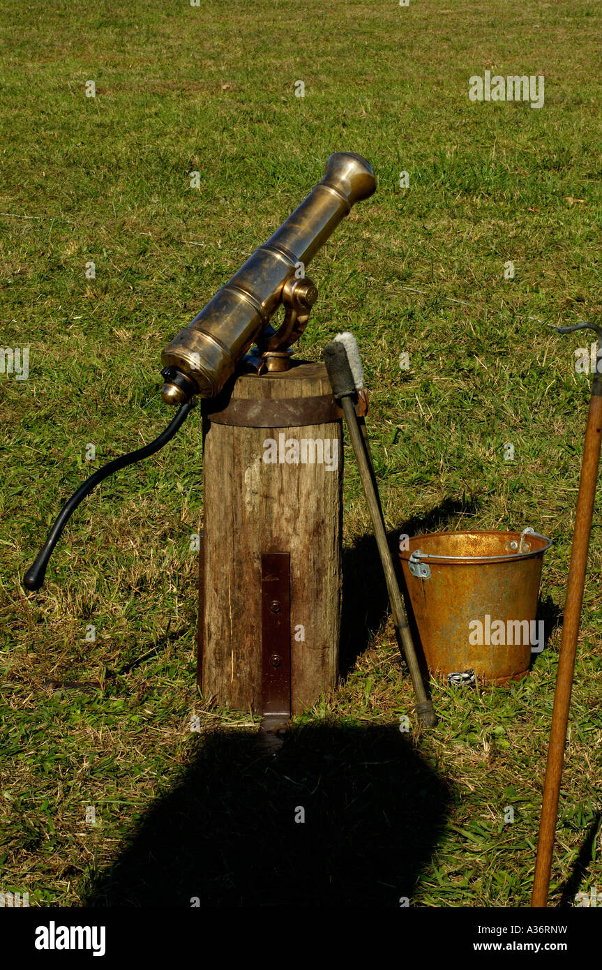 Brass swivel gun from the French and Indian War artillery demonstration
