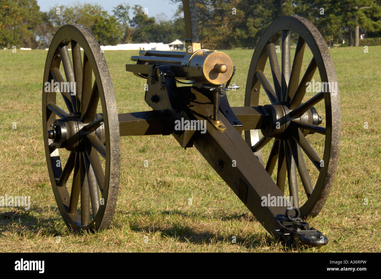 Gatling gun from the 19th century in an artillery demonstration at Yorktown battlefield Virginia. Digital photograph Stock Photo