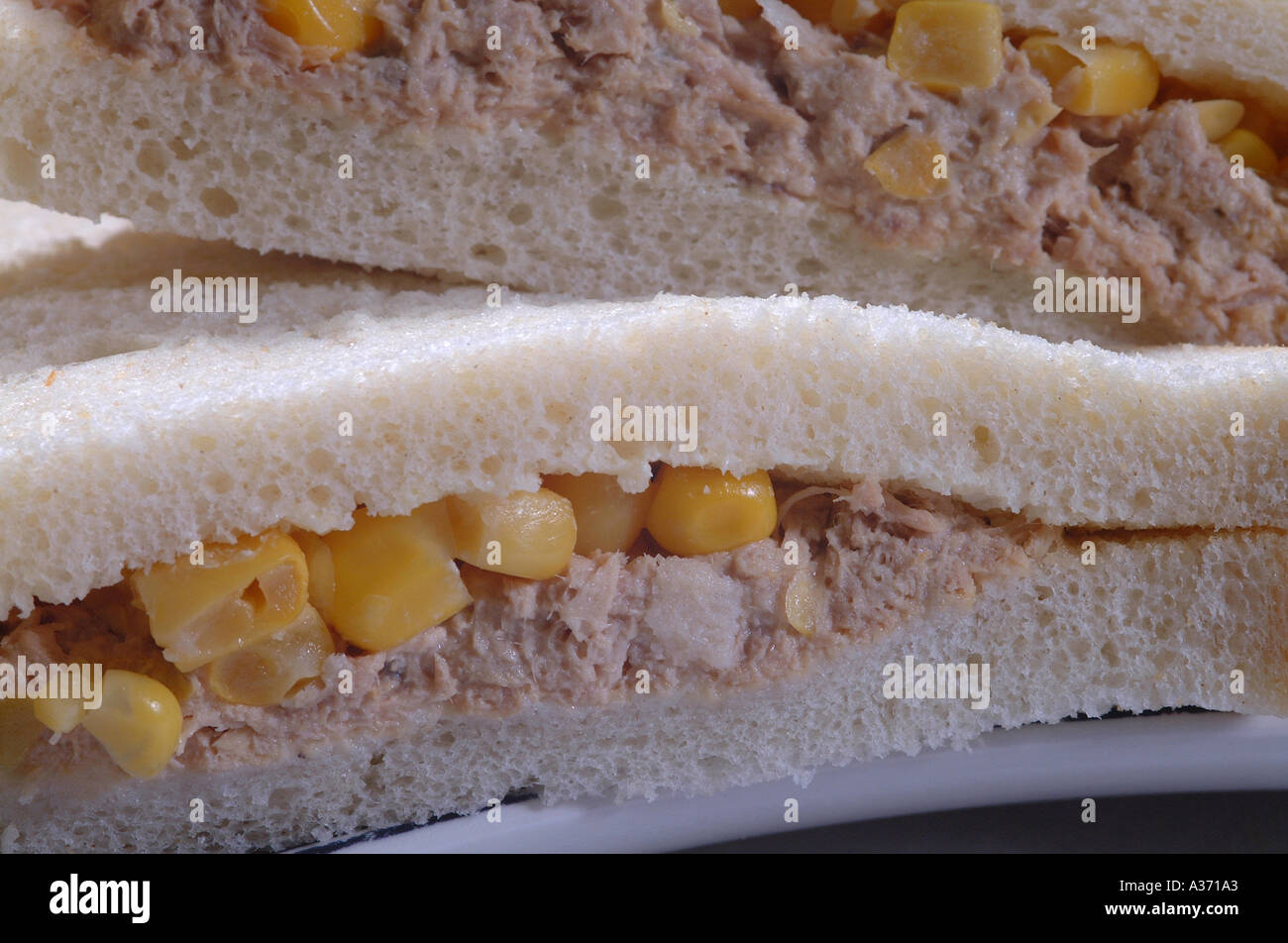 Tuna Sweetcorn Sandwich Stock Photo Alamy