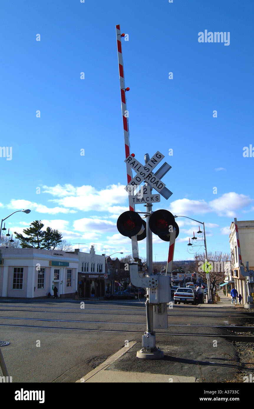 Railroad Crossing Glen Rock New Jersey Stock Photo Alamy