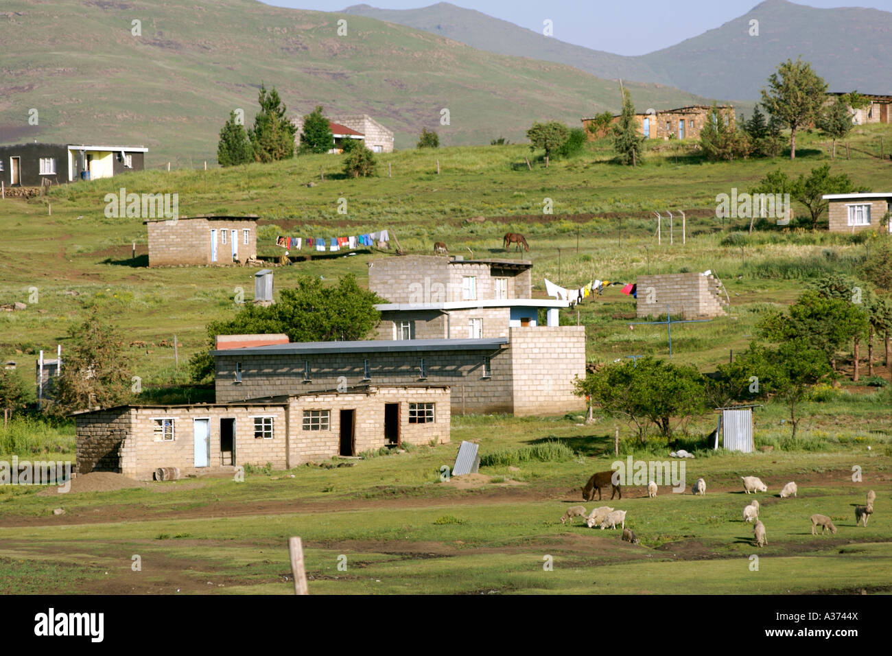 The village of Semonkong in Lesotho. Stock Photo