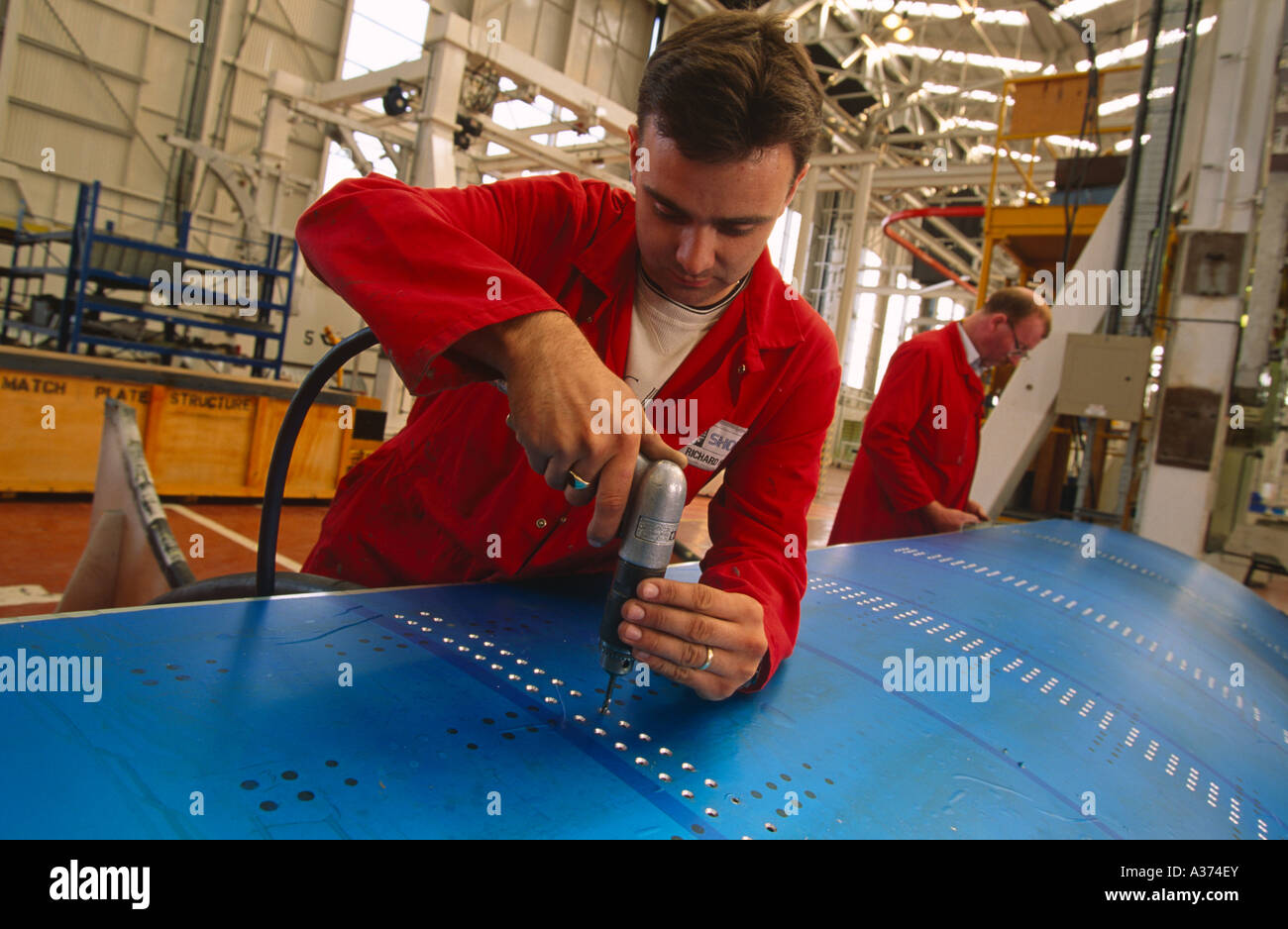 Aircraft manufacture at Shorts Brothers plant in Belfast, Northern Ireland Stock Photo