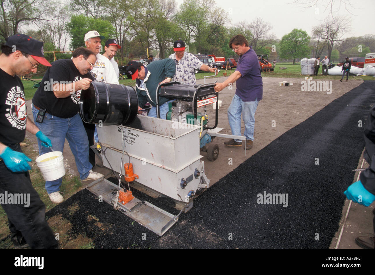Recycled Tires Make New Playground Surface Stock Photo