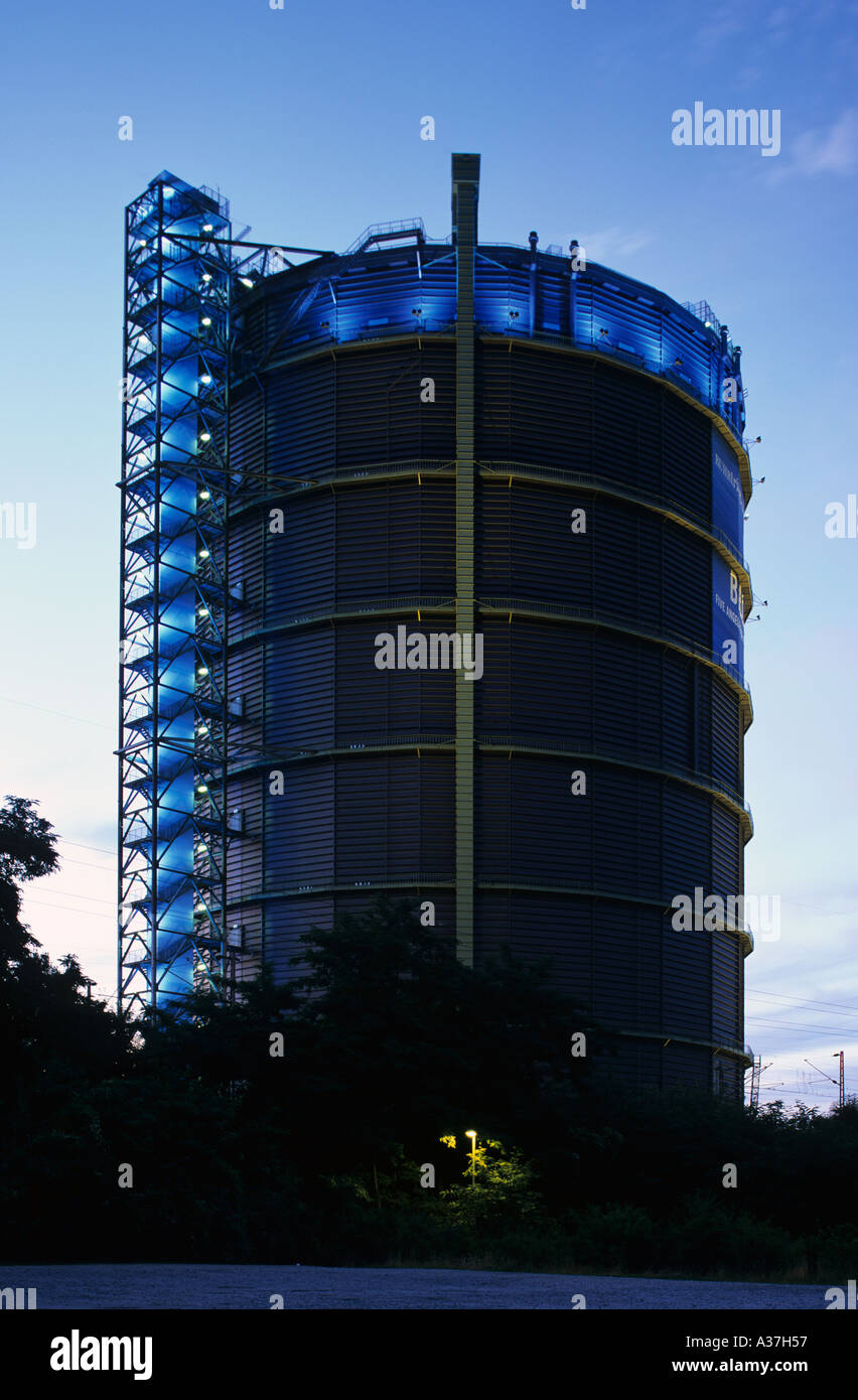 Illuminated gasometer at night hi-res stock photography and images - Alamy