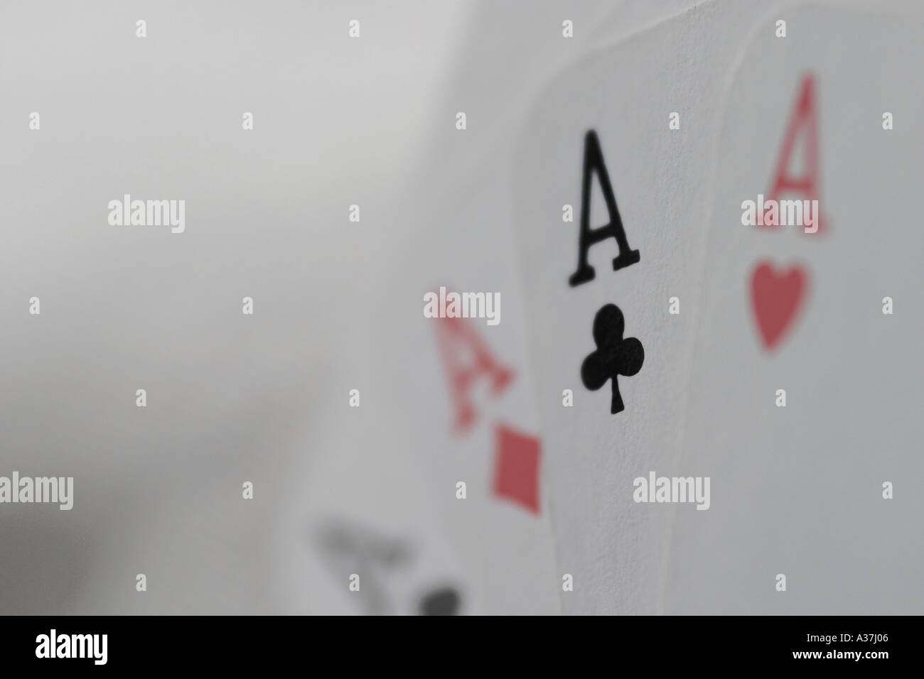Close up of the four aces in a deck of cards Stock Photo