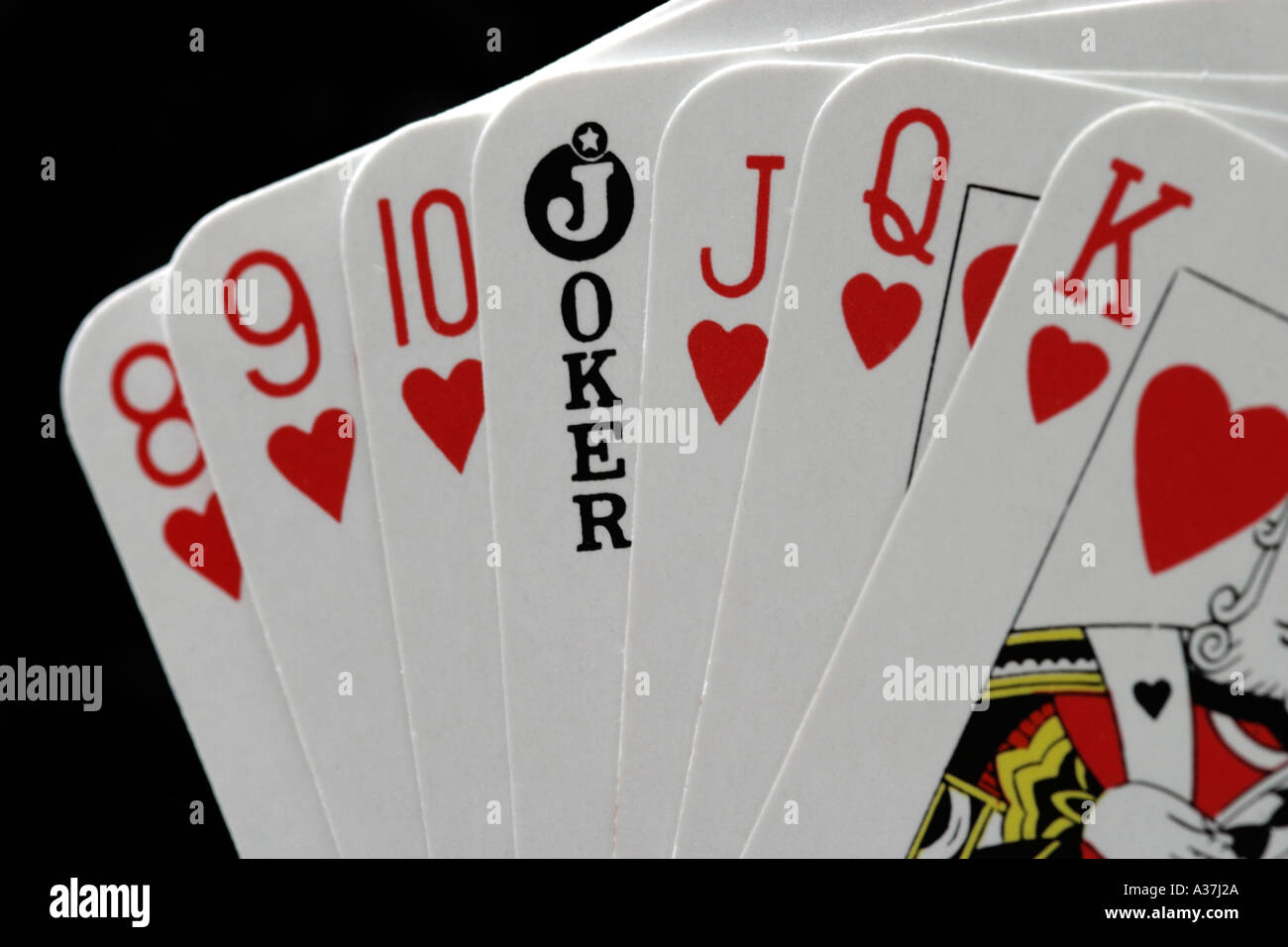 Playing Cards Aces Deuces Kings Queens Jokers Tens Nines Eights Stock Photo Alamy