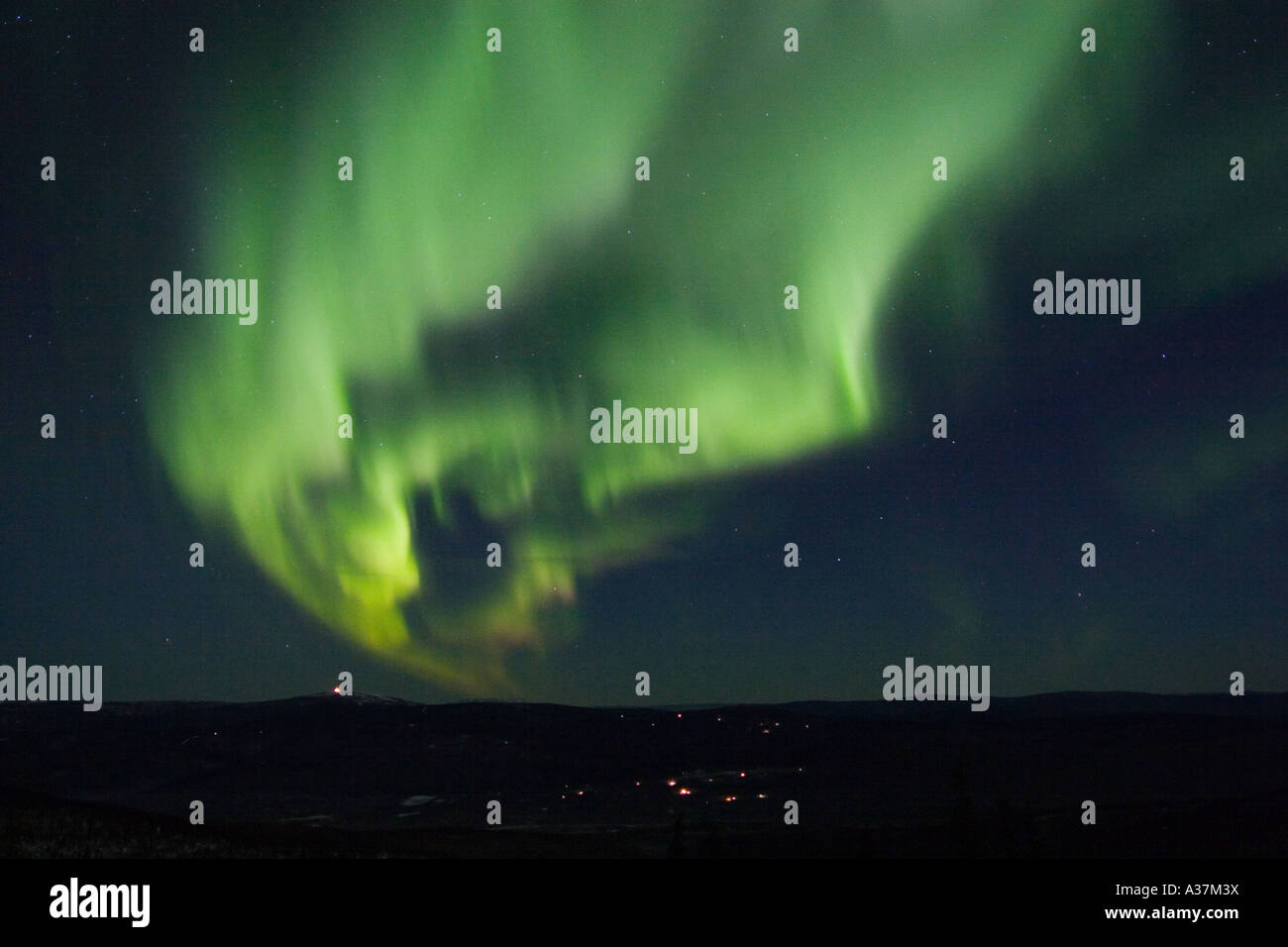 Active splitting arc of northern lights Stock Photo - Alamy