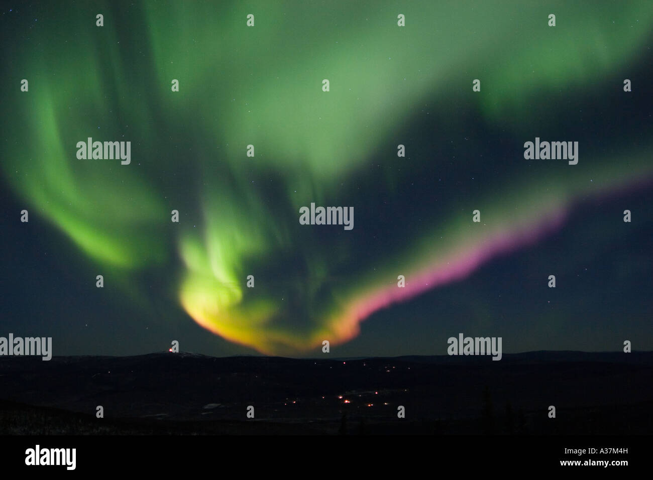 Colorful northern lights in the night sky Stock Photo - Alamy