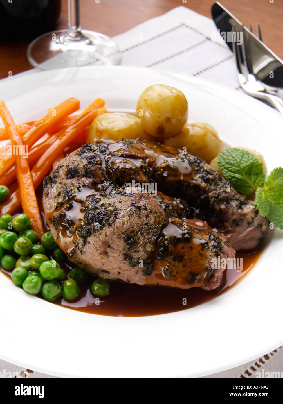 Coriander lamb steak Stock Photo