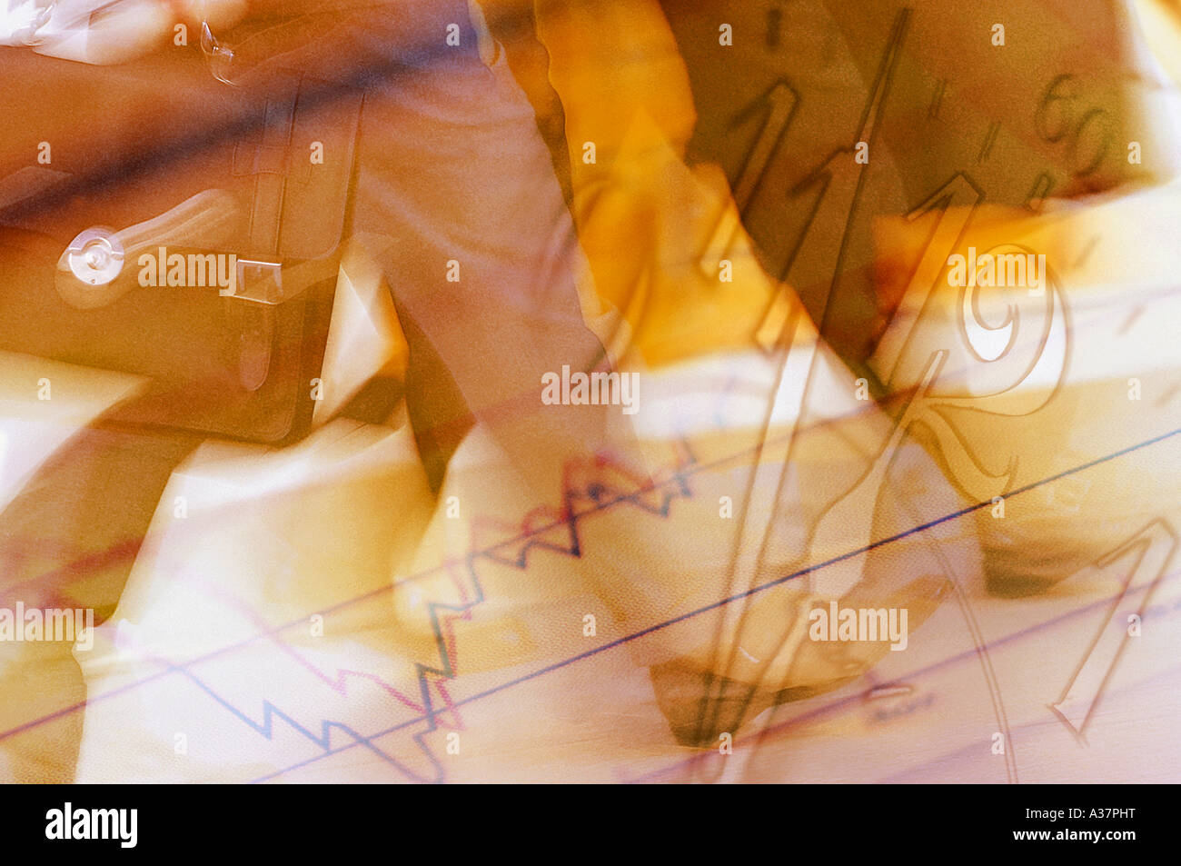 Detailaufnahme gehende Beine, clock symbol for time Stock Photo