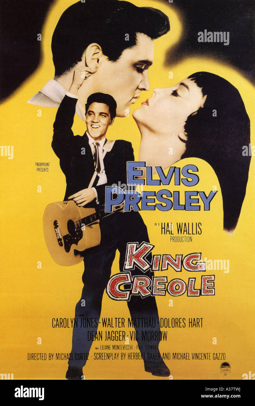 KING CREOLE poster for 1958 Paramount film with Elvis Presley and Carolyn Jones Stock Photo