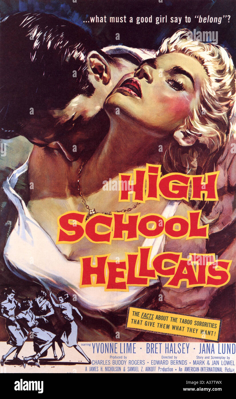 HIGH SCHOOL HELL CATS poster for 1958 AIP film Stock Photo