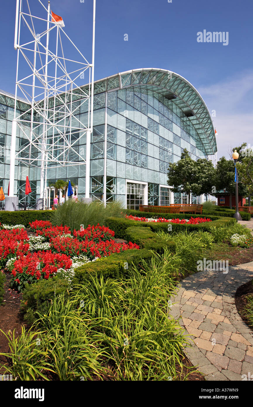 LAKEFRONT Chicago Illinois Flower garden and brick walkway outside