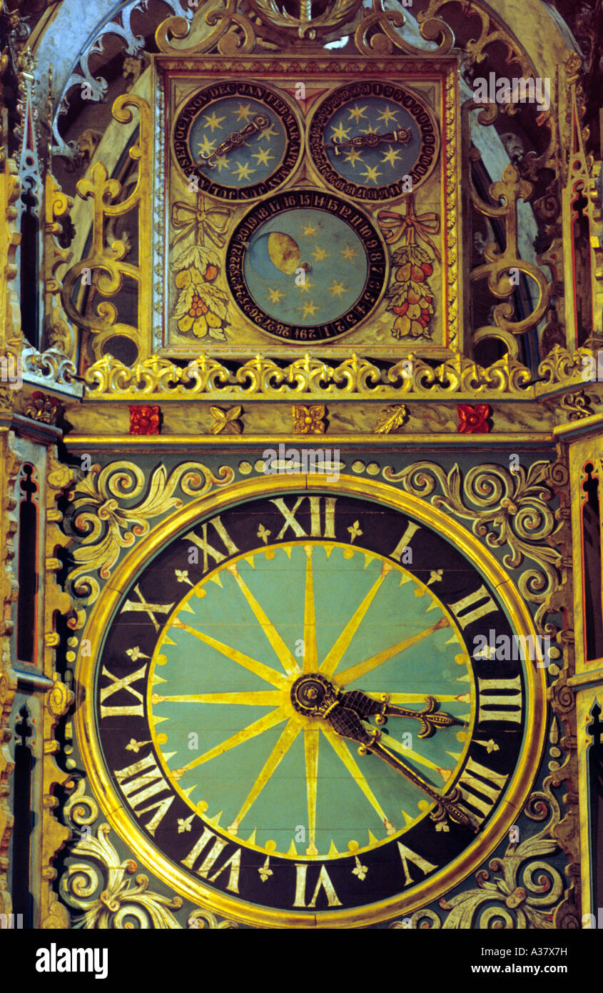 Durham Cathedral, Medieval Clock, time piece, ornate, dials, England