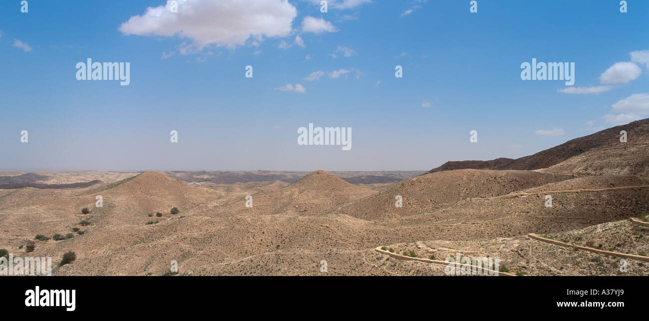 Typical arid landscape near Matmata, Tunisia, North Africa Stock Photo