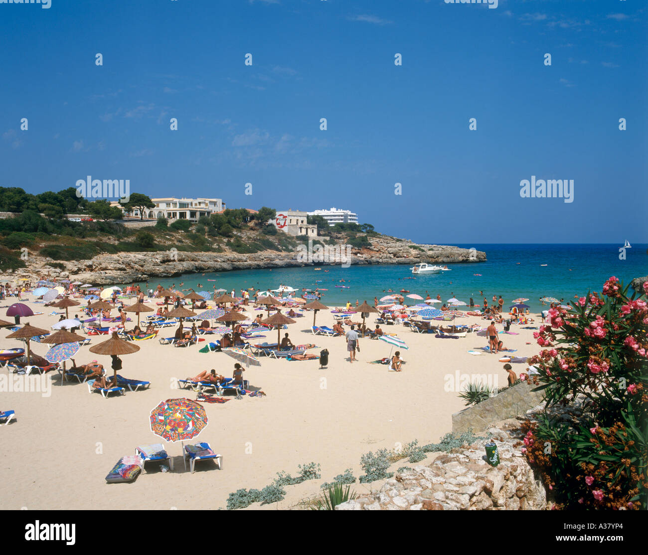 Cala Marsal Beach, Porto Colom, Mallorca, Spain Stock Photo