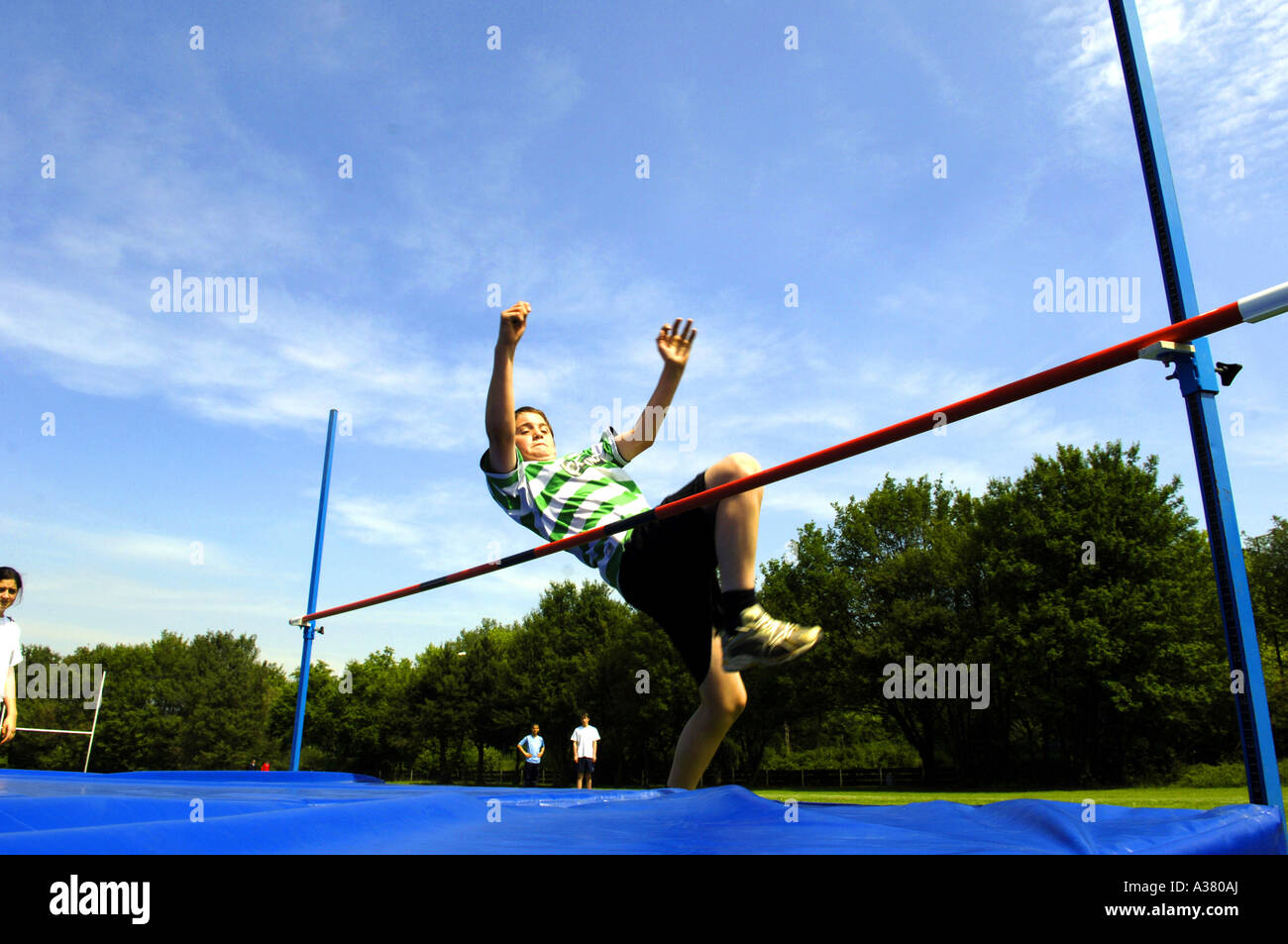 sports day male lad boy kid child high jump athletics pe physical ...