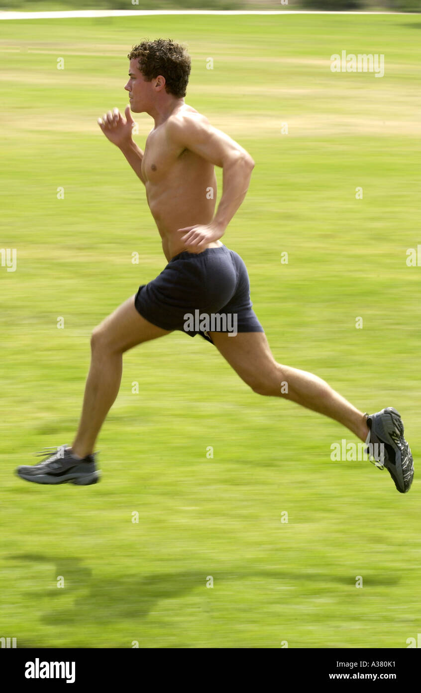 a-man-running-in-a-park-for-exercise-stock-photo-alamy