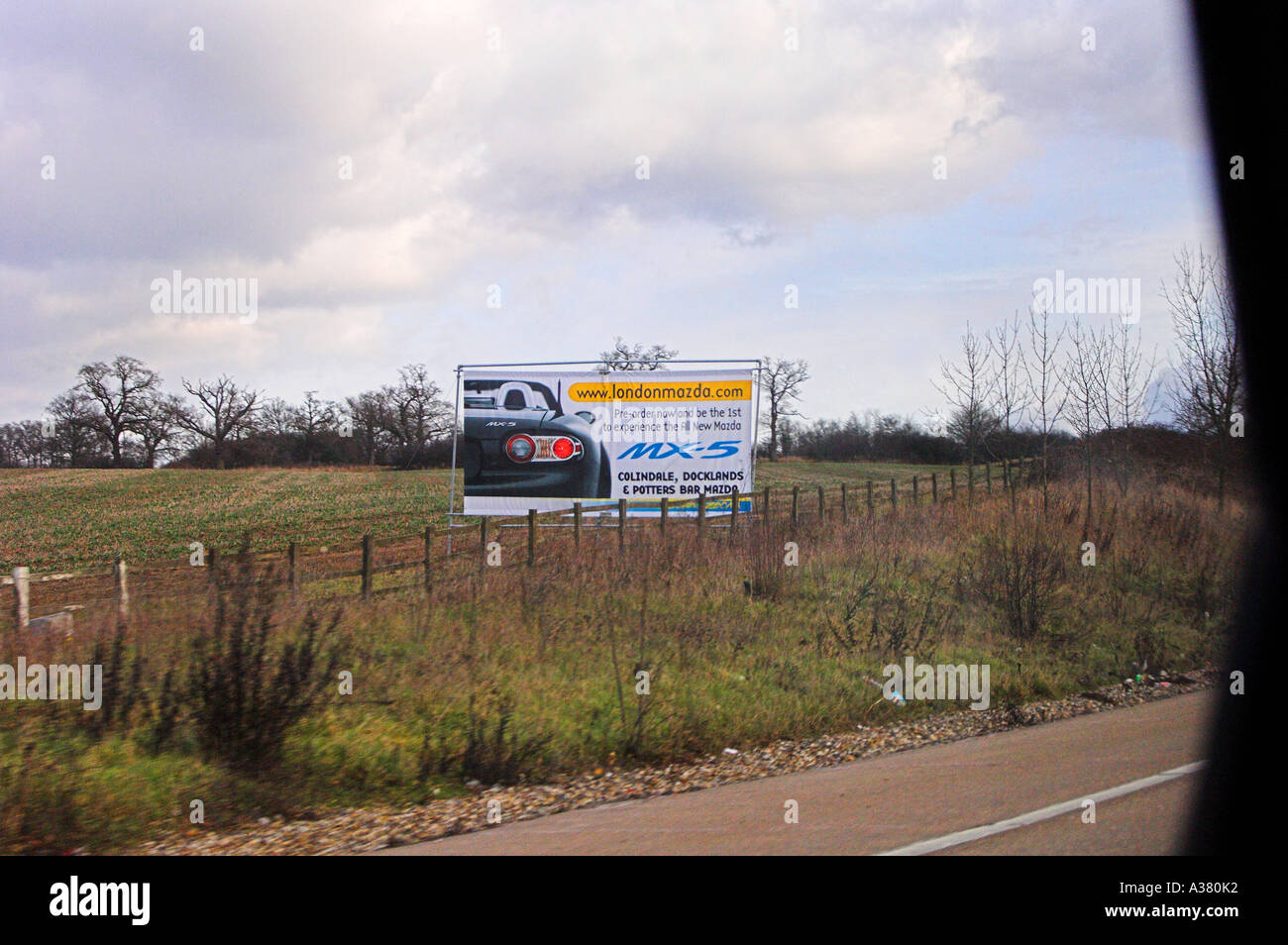 ROADSIDE ADVERTISING SIGNS Stock Photo