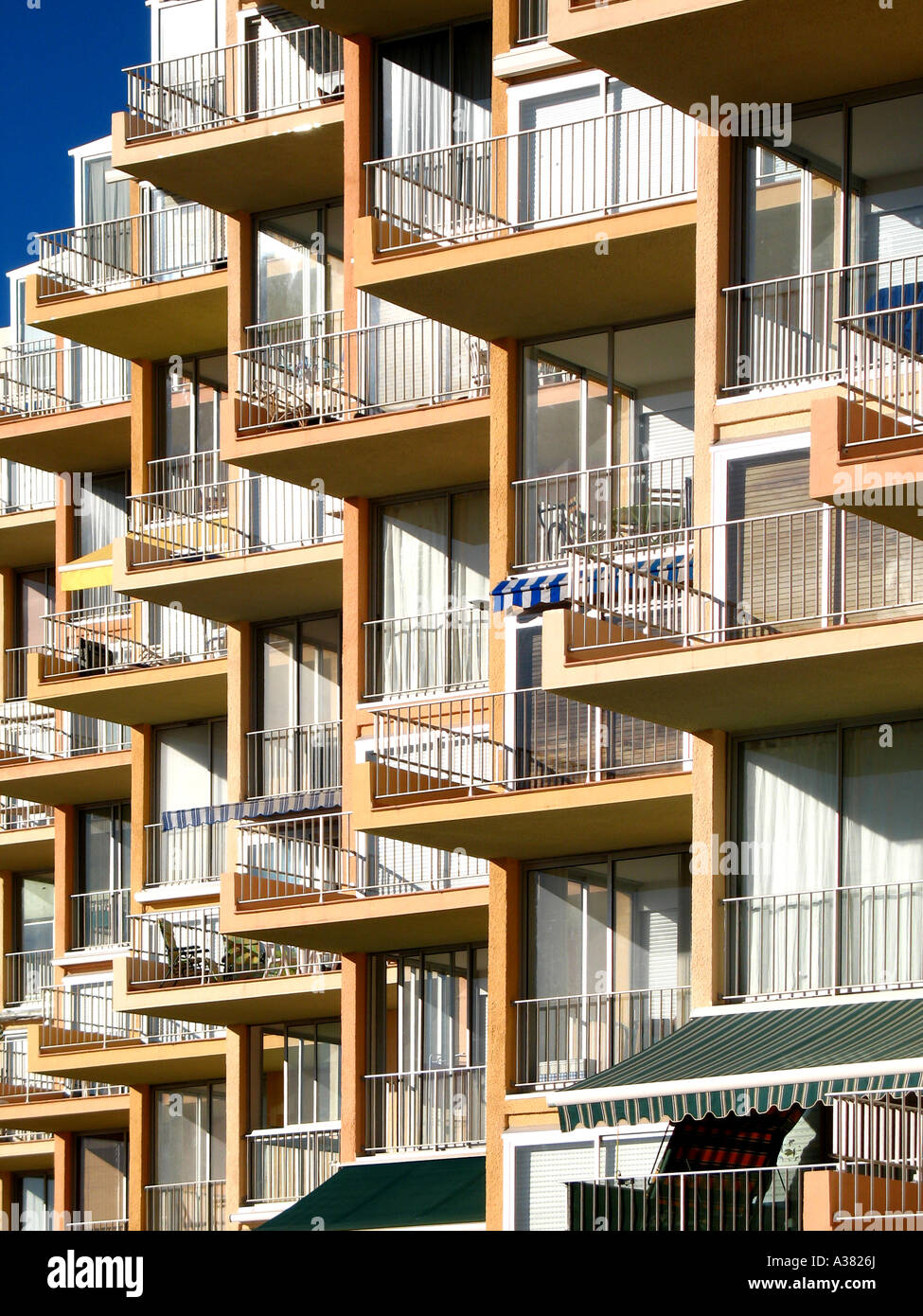 flat building with balcony Stock Photo